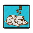 thumbnail image 1 of Chubby Spotted Dog Sleeping Applique Multi-Color Embroidered Hook & Loop Patch - 3 Inch Medium, 1 of 5