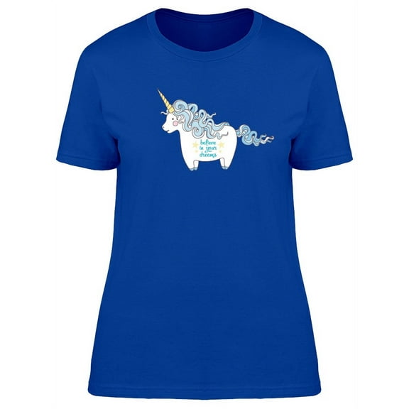 Chubby Unicorn With Quote T-Shirt Women -Image by Shutterstock, Female Large