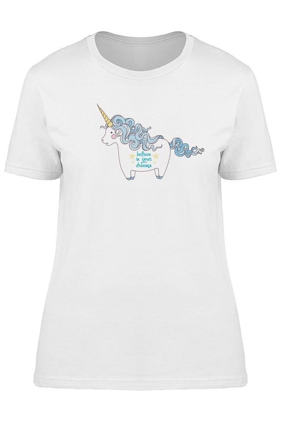 Chubby Unicorn With Quote T-Shirt Women -Image by Shutterstock, Female Small