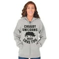 thumbnail image 1 of Chubby Unicorns Need Love Too Rhino Womens Plus Size Graphic Zipper Hoodie Brisco Brands 4X, 1 of 5