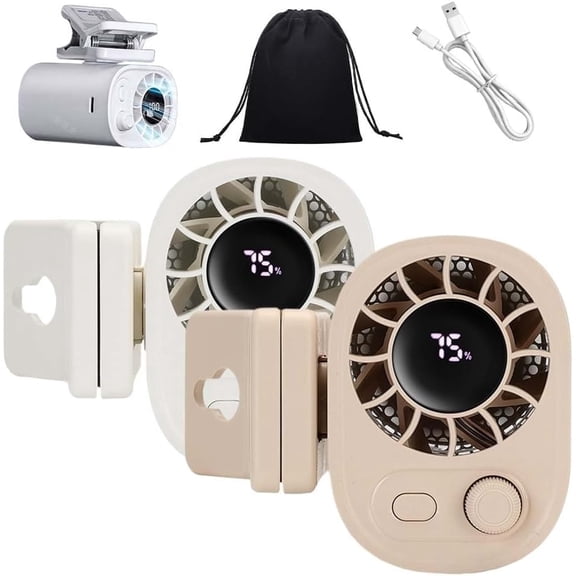 Chubbybreeze Car Clip on Fan with LED Display – 360° Rotation, 100 Speeds, Clip on Fan, Suitable for Various Occasions and Can Be Clipped Anywhere