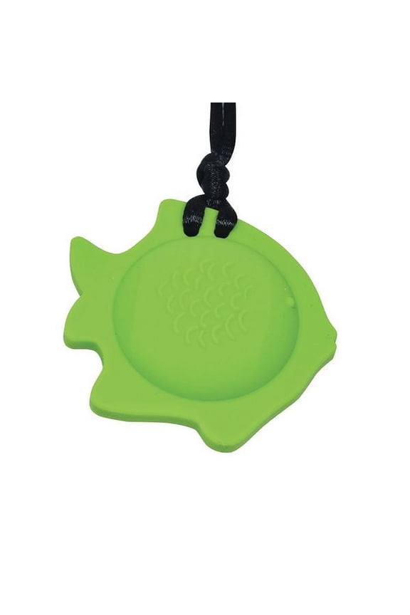 Fish Chewy Pendant With Breakaway Clasp Necklace- Hot Lime Color