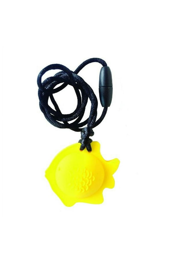 Fish Chewy Pendant With Breakaway Clasp Necklace- Lemon Color