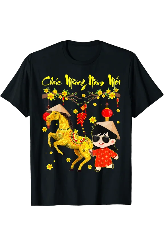 Chuc Mung Nam Moi Tet 2026 T-Shirt All Size S-5Xl