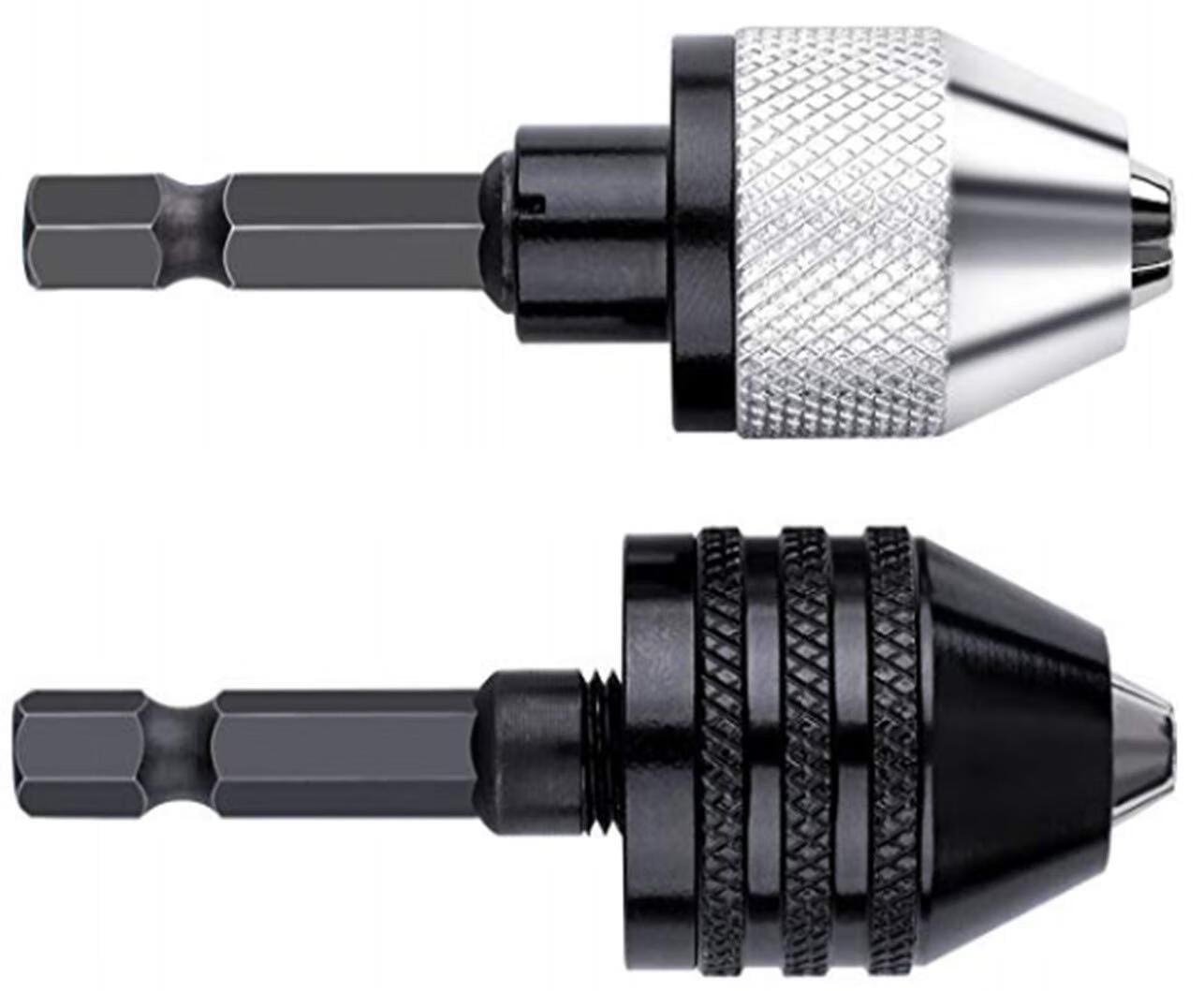 TIFOR Chuck Adapter for Impact Driver, 2Pcs, 1/4 Hex Shank, 0.3-6.5mm