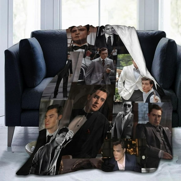Chuck Bass Fleece Blanket for Couch - Throw Blanket Lightweight Ed Westwick Merch Super Soft Cozy Luxury Bed Blanket Microfiber and Throws for Sofa