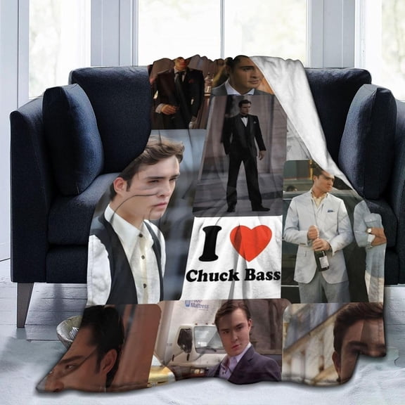 Chuck Bass Fleece Blanket for Couch - Throw Blanket Lightweight Ed Westwick Merch Super Soft Cozy Luxury Bed Blanket Microfiber and Throws for Sofa