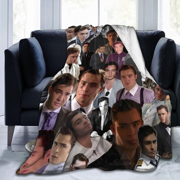 Chuck Bass Fleece Blanket for Couch - Throw Blanket Lightweight Ed Westwick Merch Super Soft Cozy Luxury Bed Blanket Microfiber and Throws for Sofa