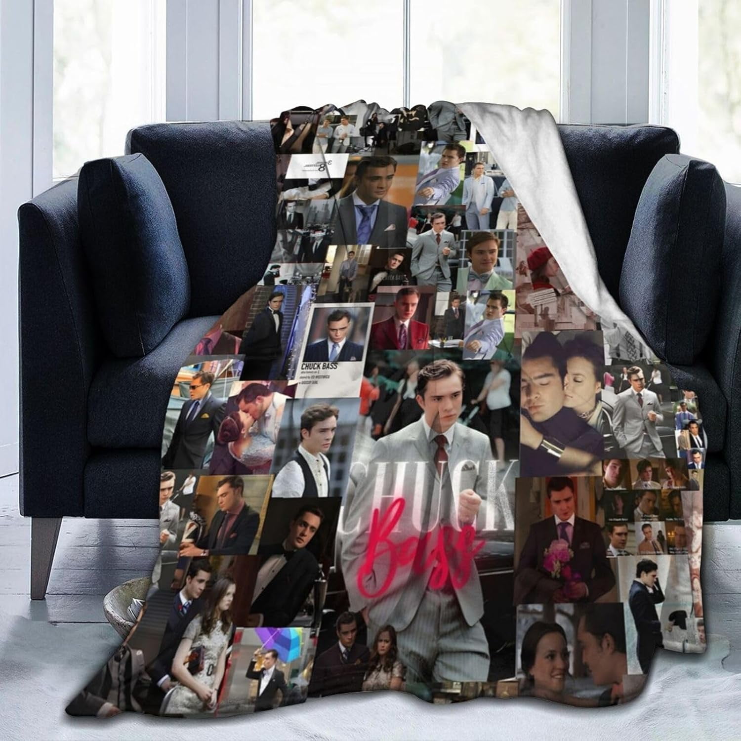 Chuck Bass Fleece Blanket for Couch - Throw Blanket Lightweight Ed