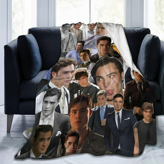 Chuck Bass Fleece Blanket for Couch - Throw Blanket Lightweight Ed Westwick Merch Super Soft Cozy Luxury Bed Blanket Microfiber and Throws for Sofa