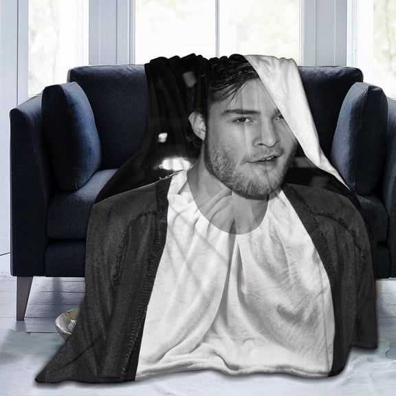 Chuck Bass Throw Blanket Ed Westwick Fleece Blanket Soft Cozy Flannel Blanket Lightweight Plush Blanket (3Sizes)