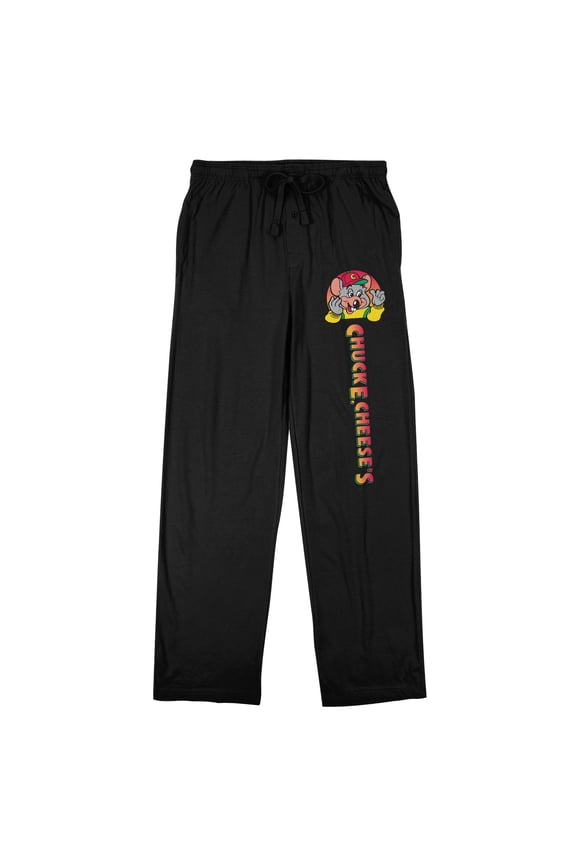 Chuck E. Cheese Logo Men's Black Sleep Pants -Large