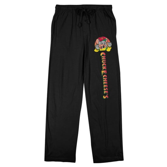 Chuck E. Cheese Logo Men's Black Sleep Pants -XL