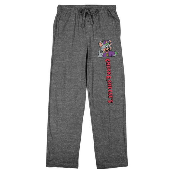 Chuck E. Cheese Logo Men's Heather Gray Sleep Pants -3XL