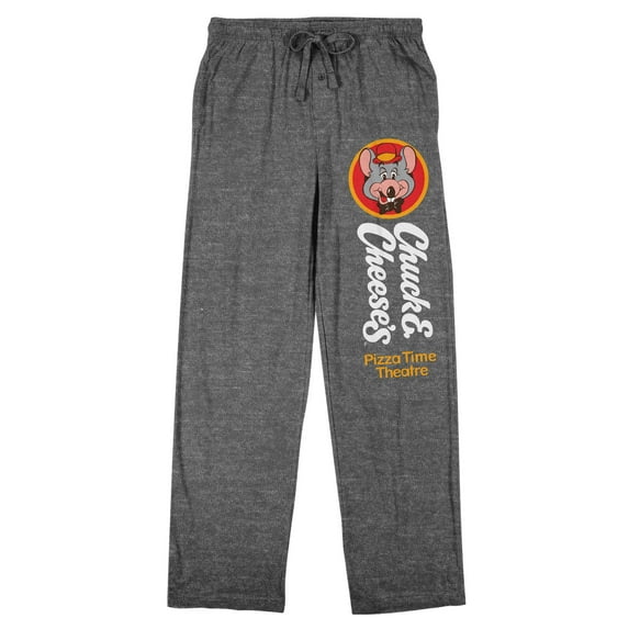 Chuck E. Cheese Logo Men's Heather Gray Sleep Pants -3XL