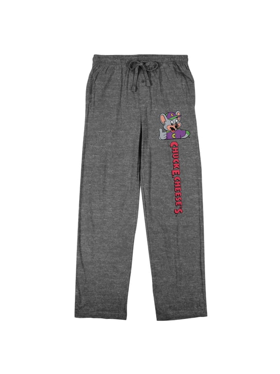 Chuck E. Cheese Logo Men's Heather Gray Sleep Pants -XXL