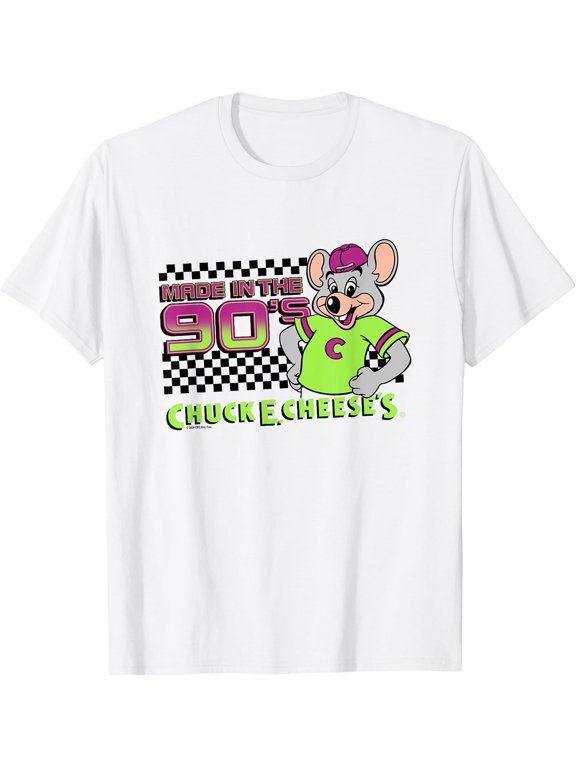 Chuck E. Cheese Made In The 90'S Retro Neon Logo T-Shirt WHITE Unisex S-5XL Hot Trending Shirt Birthday Gift