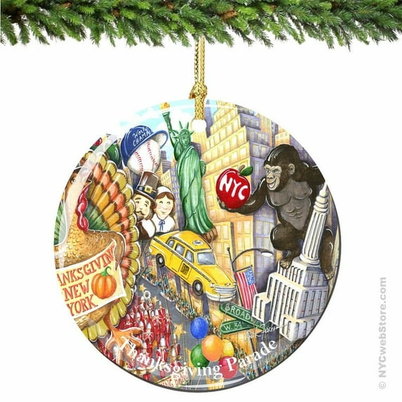 Chuck Fischer's Thanksgiving Day Parade NYC Porcelain Ornament - Christmas Gift
