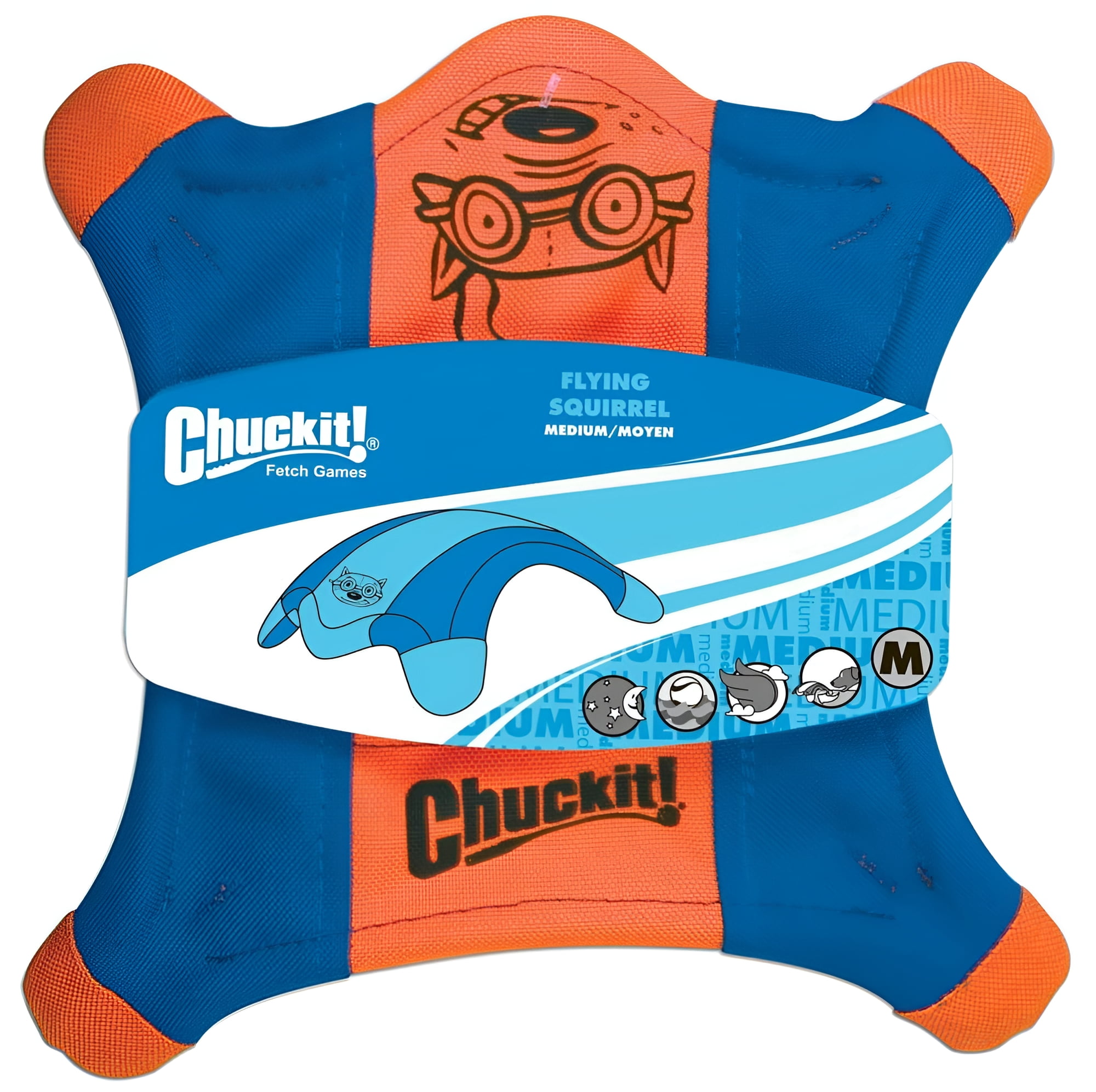 Chuck It 11300 Can Toy Flying Sqrl Md Floats in water Durable Rubber Feet