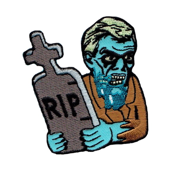 Chuck Wagon RIP Zombie Patch Artist Dead Dude Tomb Embroidered Iron On Applique