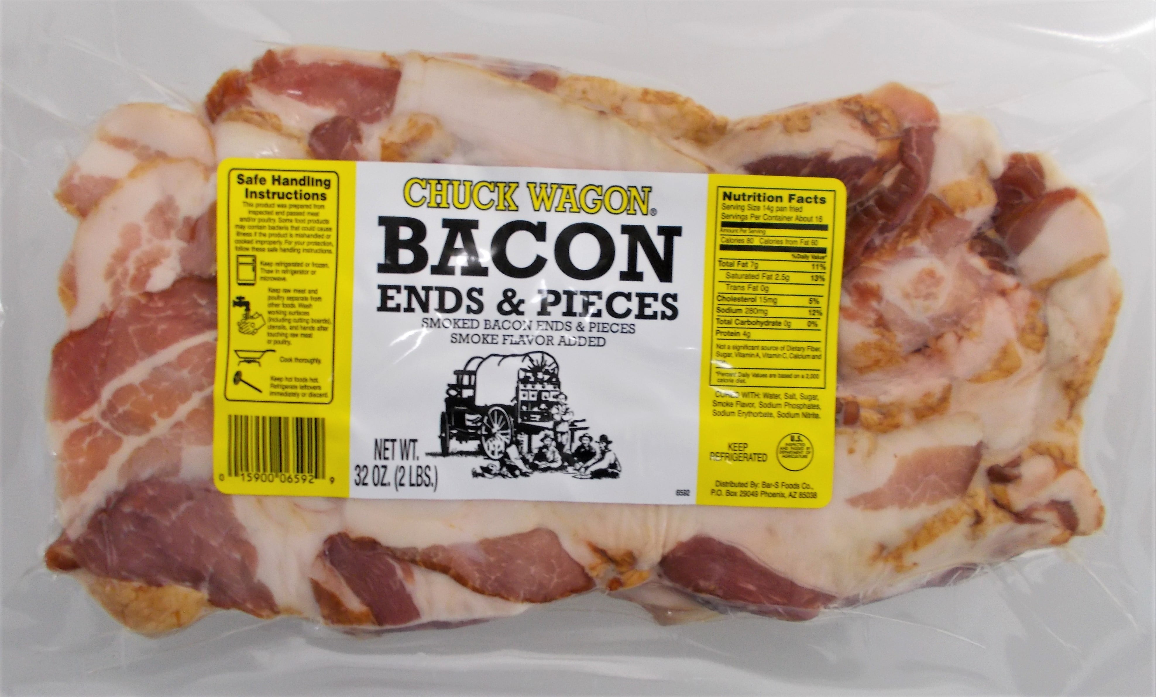 Chuck Wagon Smoked Bacon Ends & Pieces, 2 lb