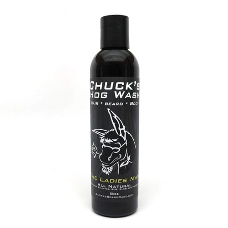 Chuck's Hog Wash - All Natural Beard and Body Wash - The Ladies Man Scent, 8 oz - Leaves Your Beard Softer than its Ever Been and is Suitable for Daily Use