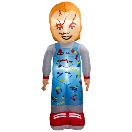 Chuckie Good Guy Doll Inflatable Indoor Outdoor Christmas Lawn Yard Self Inflated Light Up Decoration