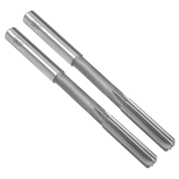 Chucking Reamer 9mm High Speed Steel H7 6 Straight Flutes Machine Milling Cutter 2Pcs