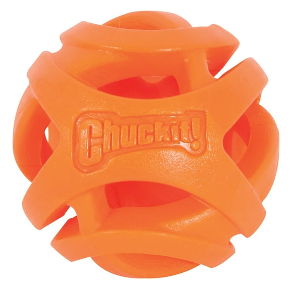 Chuckit! Air Fetch Hard Breathe Easy Dog Ball, Rubber Interactive Toy For Dogs, Large 3", For Breeds 60 to 100 lb, Pack of 1, Orange