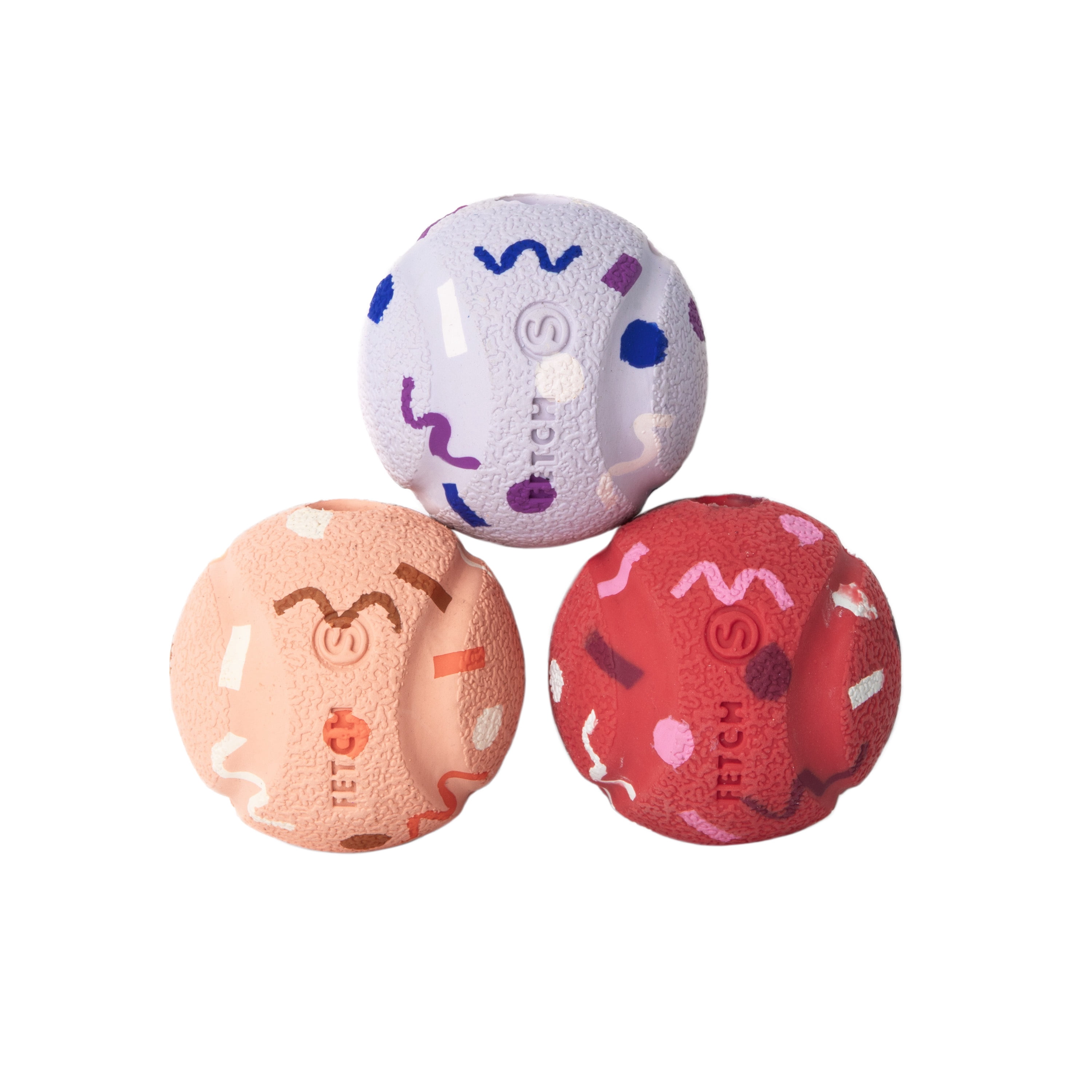Chuckit! Birthday Fetch Medley Dog Balls, Small 2", Pack of 3 – Birthday‑Scented Rubber Fetch Toys for Dogs Up to 20 lb