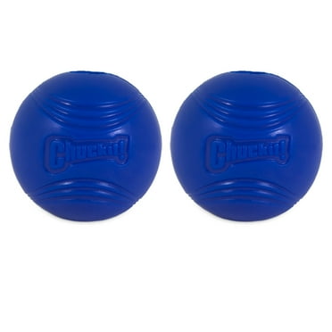 Chuckit! Crunch Ball Rubber Dog Ball Fetch Dog Toy, Blue, Medium 2.5", Pack of 2