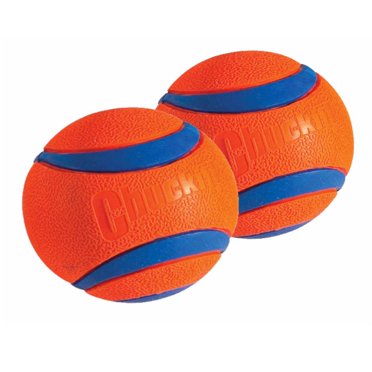 Pack Of 3 Ultra Bounce Rubber Dog Balls – Fits Chuckit Launchers (Heavy Duty, Floating, Orange)
