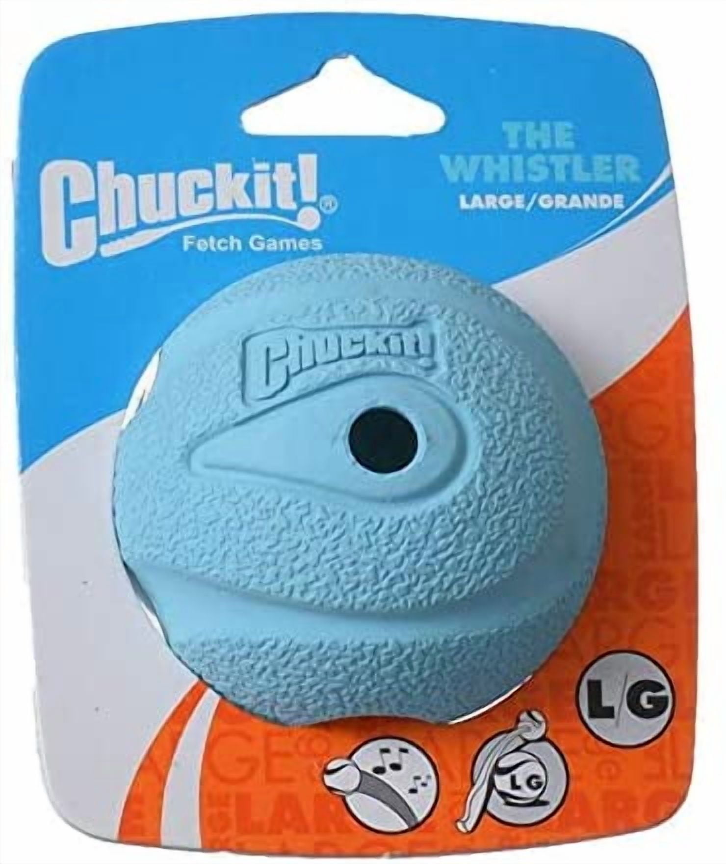 Chuckit! Dog Fetch Toy WHISTLER BALL Noisy Play Fits Launcher LARGE - 3 Pack