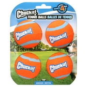 Chuckit! Tennis Dog Ball Durable Rubber Fetch Toy For Dogs, Medium 2.5", For Breeds 20-60 lb, Pack of 4, Orange