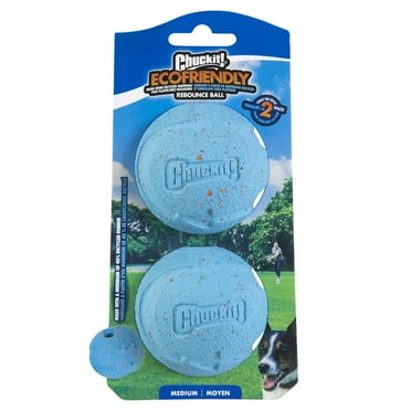 Chuckit! Ecofriendly Rebounce Rubber Ball Fetch Dog Toy, Medium (2.5"), Pack of 2, Bright Blue