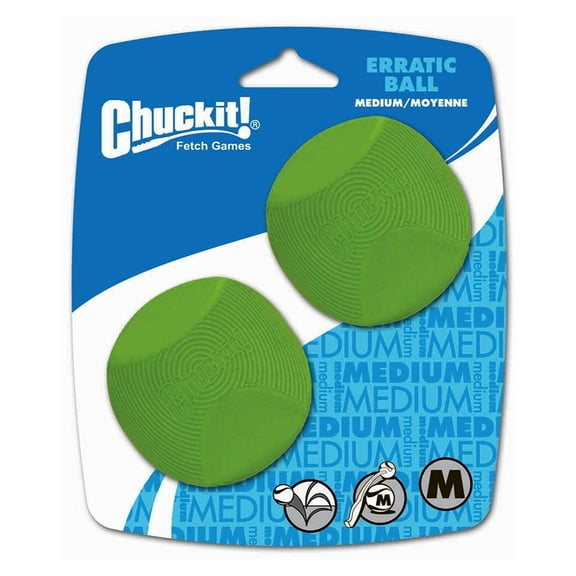 Chuckit! Erratic Ball for Dogs Medium Ball Two Count - 3 Pack