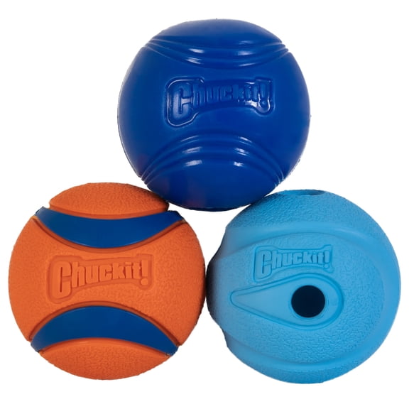Chuckit! Fetch Medley Set Rubber Dog Ball Interactive Dog Toys, Medium, Pack of 3, Assorted