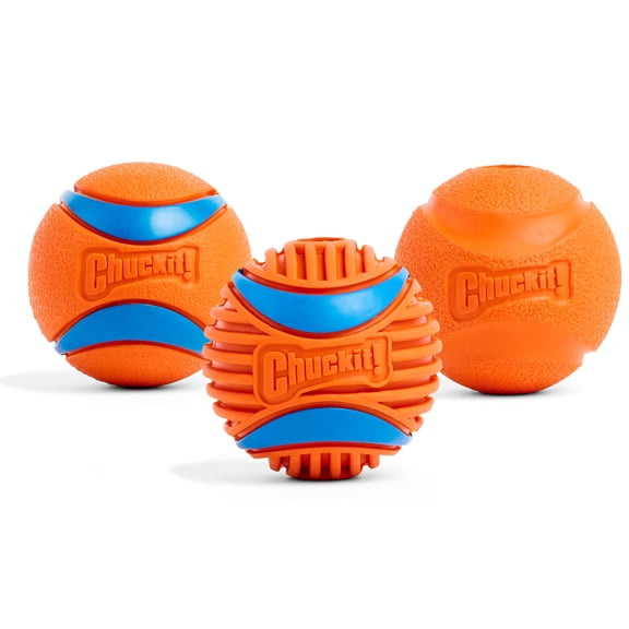 Chuckit! Fetch Medley Rubber Balls Dog Ball Fetch Toy For Dogs, Medium (2.5") for Pets 20-60 lb, Pack of 3, Assorted