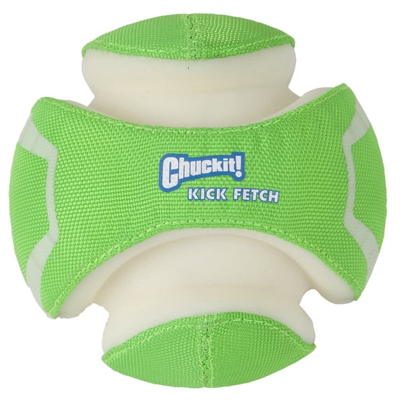 Chuckit! Max Glow Kick Fetch Dog Ball Interactive Fetch Toy For Dogs with Bitezones, Small 5.5", For Breeds Up To 20 lb, Pack of 1