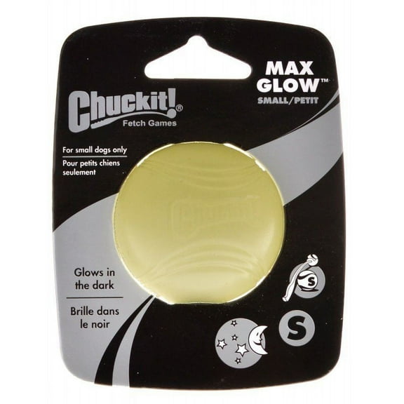 Chuckit Max Glow Ball [Dog, Toys Rubber & Cressite] Small Ball - 2" Diameter (1 Pack)