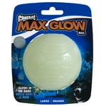 Chuckit! Glow in the Dark Bouncy Ball for Dogs, Chuckit Dog Toy, Max Glow Balls - Large, 3 Inch, Pack of 1