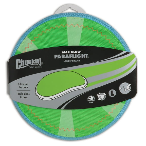 Chuckit! Paraflight Max Glow Frisbee Dog Toy, Large
