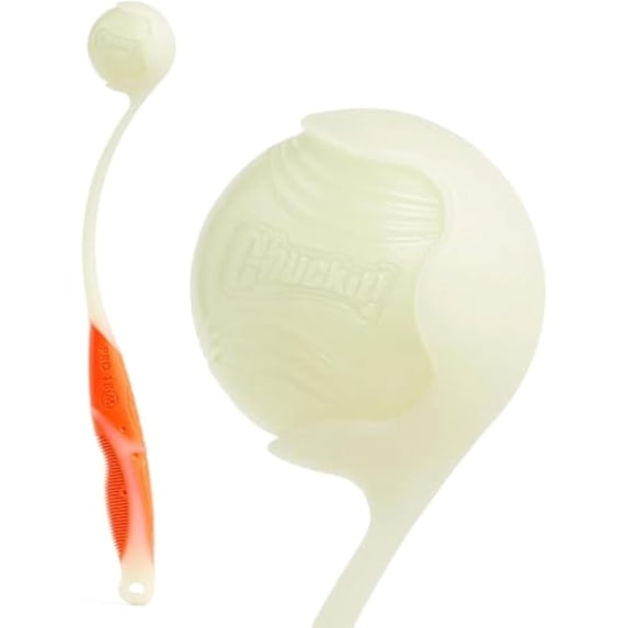 Chuckit Pro Fetch Ball Launcher For Dogs; Compatible With Any Medium Size 18 Inch + Max Glow Ball