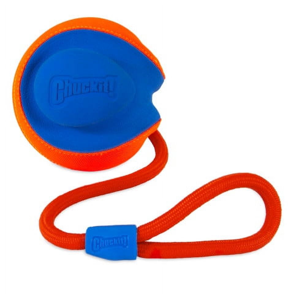 Chuckit! Rope Ball Indoor and Outdoor Fetch Dog Toy, 18" Rope, Blue and Orange, Pack of 1