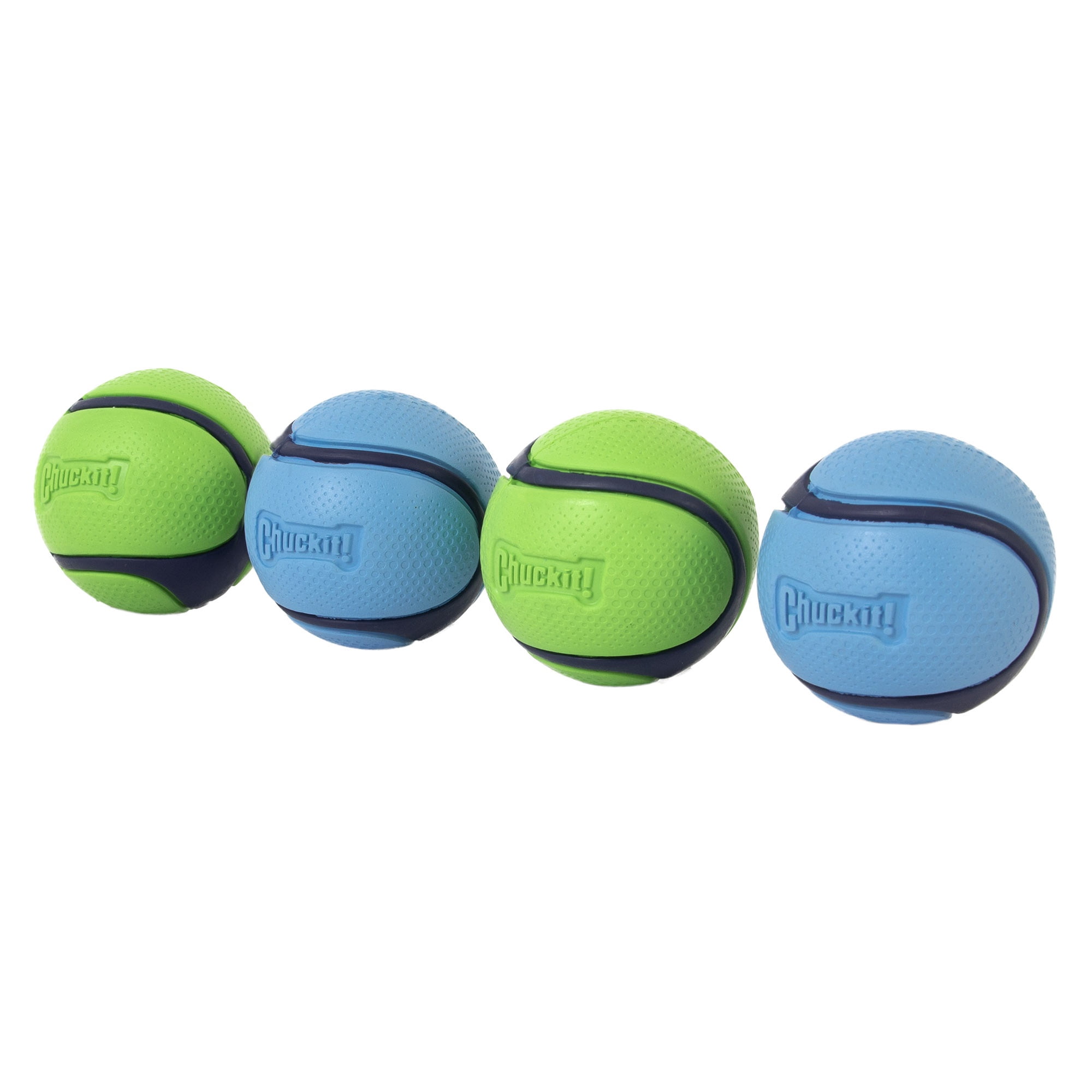Chuckit! Sniff Scented Fetch Dog Balls Canister, Peanut Butter and Bacon Scented Rubber Toy for Dogs, Medium 2.5" for Pets 20 to 60 lbs, Pack of 4