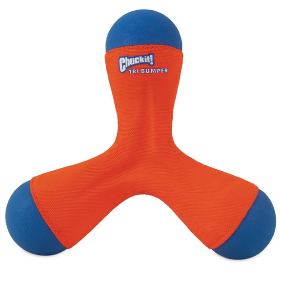 Chuckit! Tri-Bumper Tumble Fetch Interactive Dog Toy, Large 10", Pack of 1, Orange