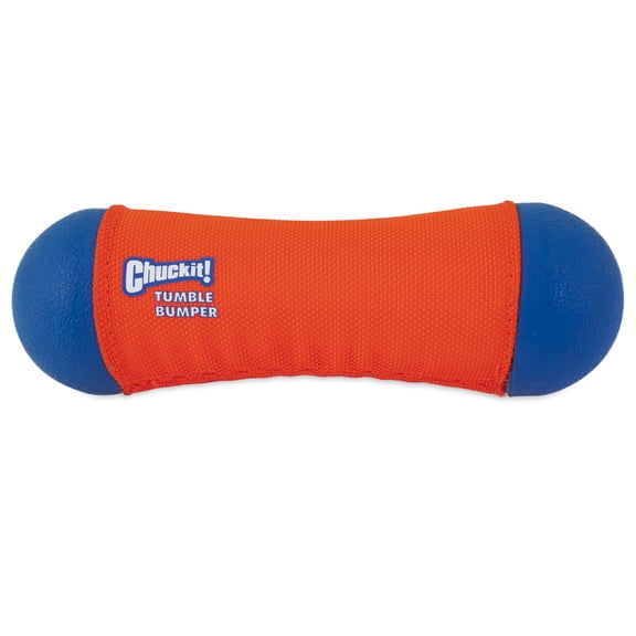 Chuckit! Tumble Bumper Floating Water Fetch Dog Toy, Large, For Medium to Large Breeds, Orange and Blue