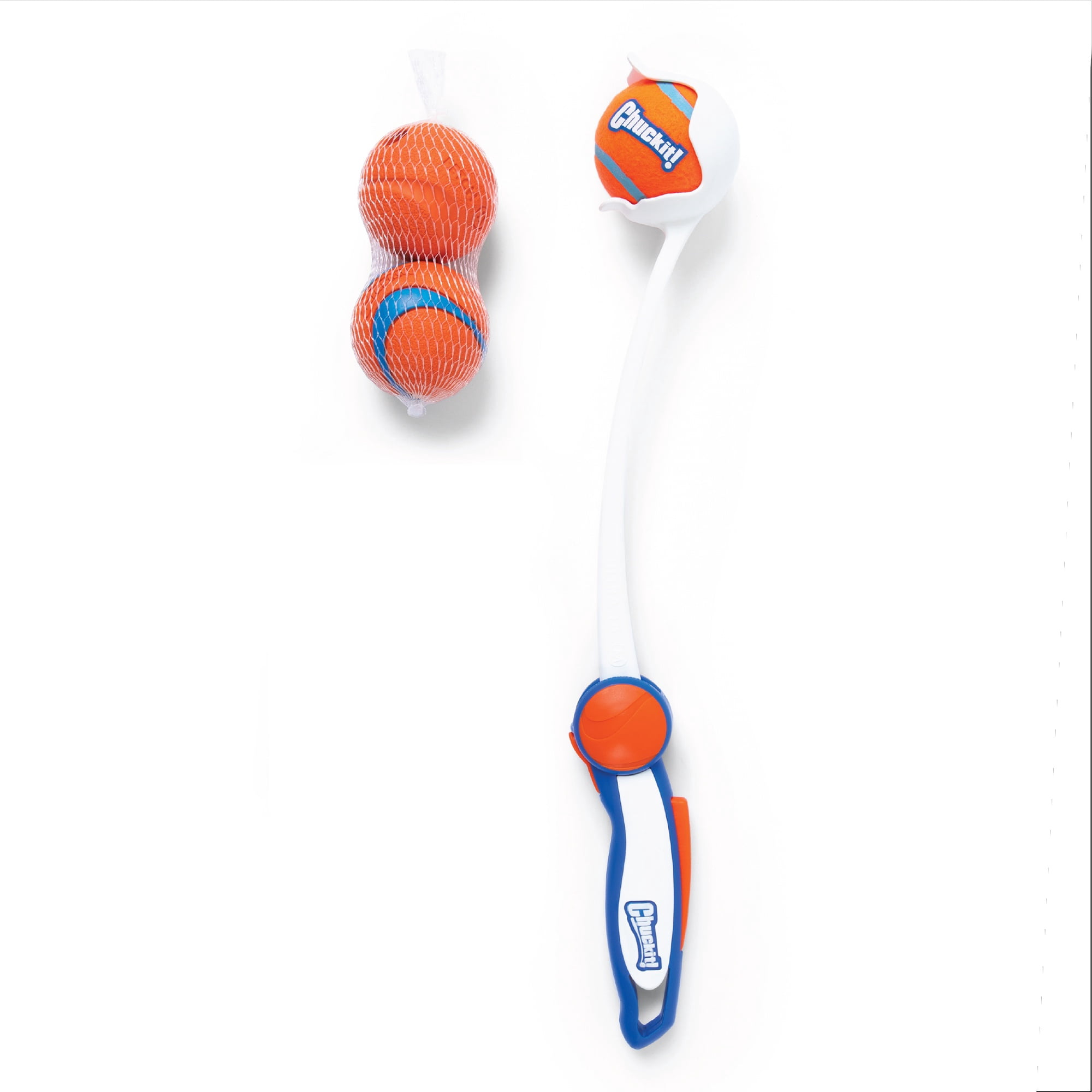Chuckit! Ultra 18M Dog Ball Launcher Fetch Toy for Dogs, 18" Long Comes with Medium 2.5" Balls, for Pets 20 to 60 lbs, 3 Balls Included