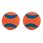 Chuckit! Ultra Dog Ball Durable Rubber Fetch Toy For Dogs, Medium 2.5" For Breeds 20 to 60 lb, Pack of 2, Orange and Blue