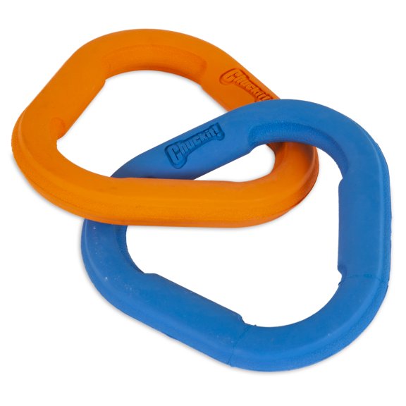Chuckit! Ultra Links Dog Chew Natural Rubber Tug Toy, Orange, Pack of 1